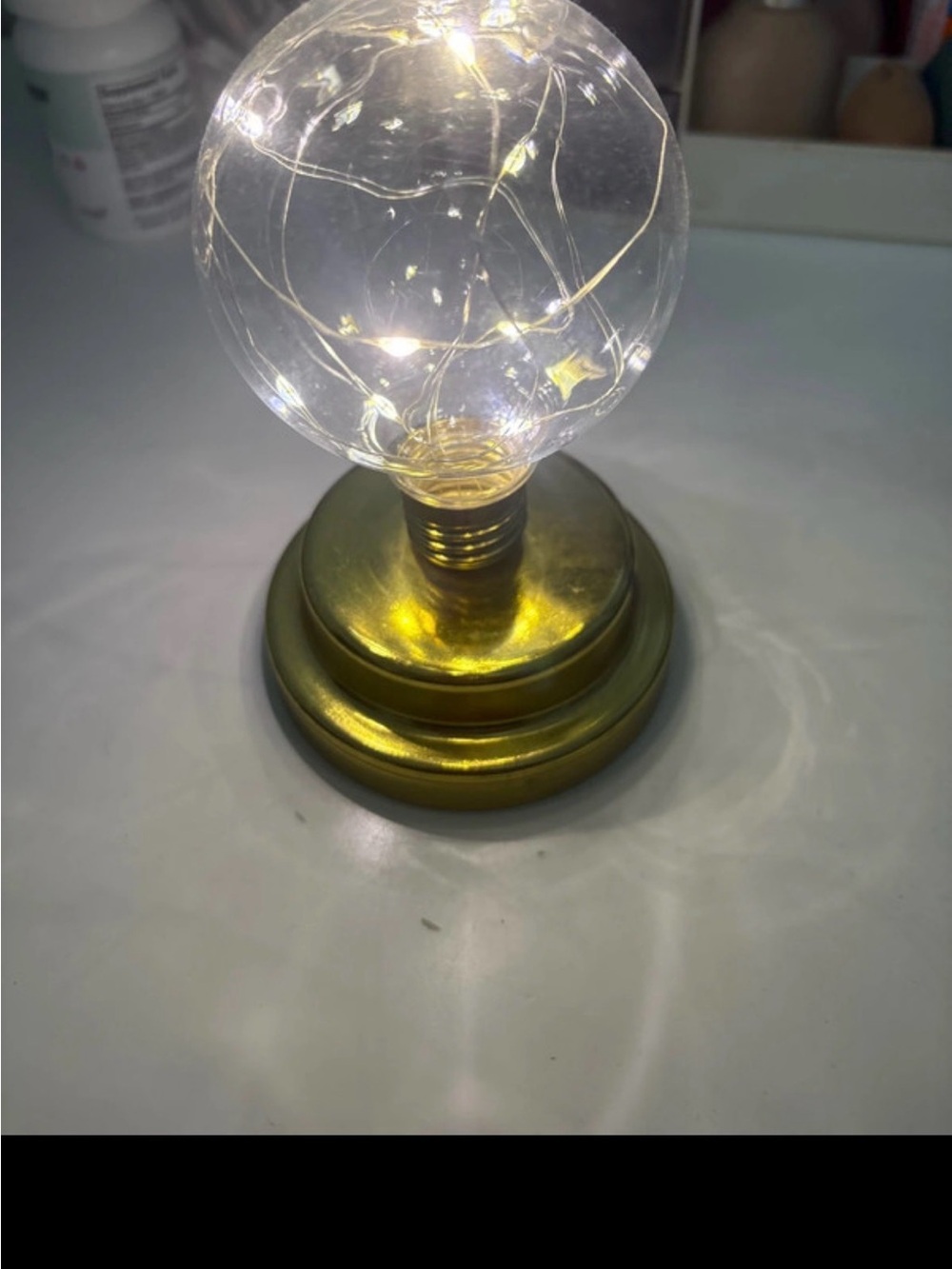 Gold Table LED Globe Lamp - Decorative Party Lighting